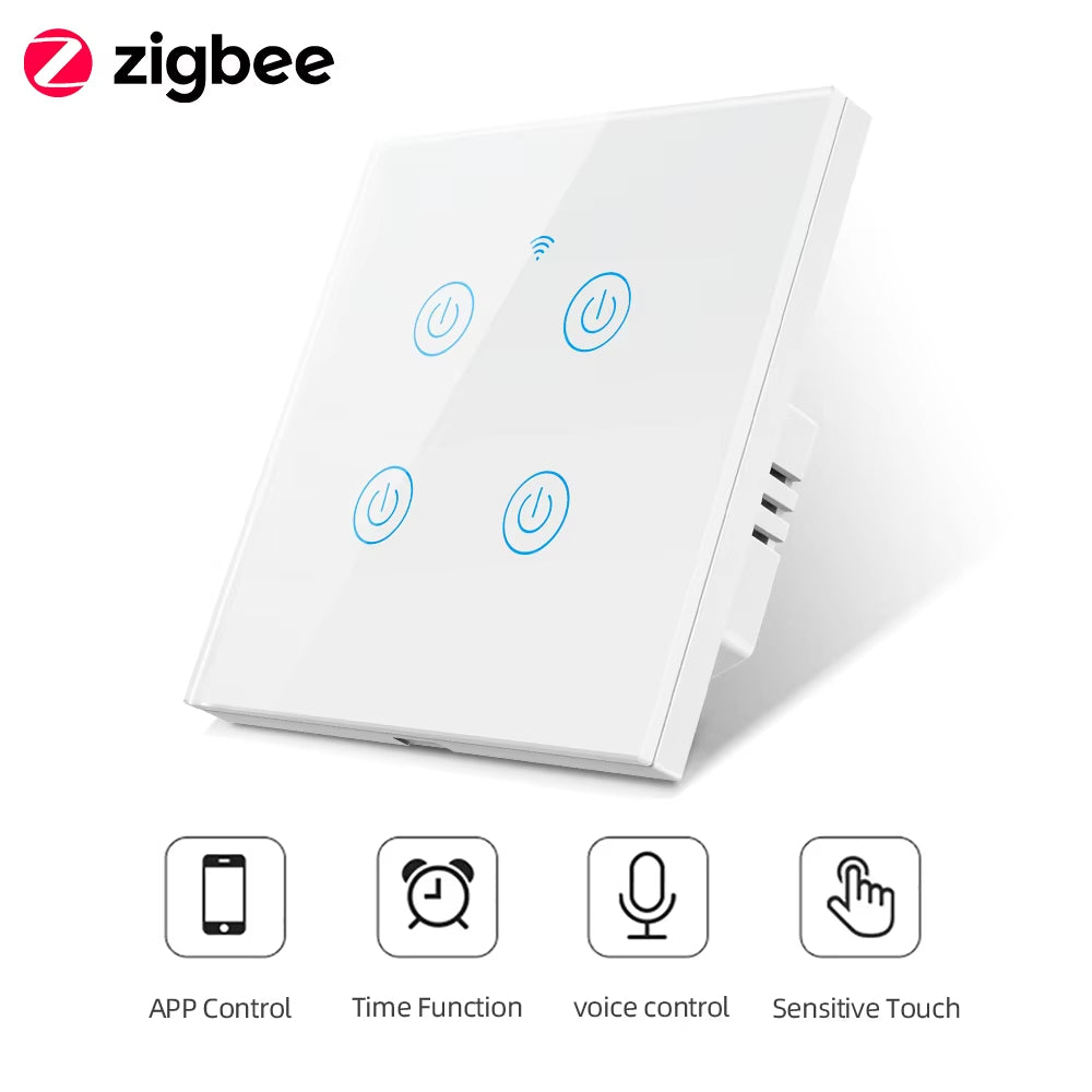 ZigBee Smart Life Tempered Glass Panel Wall Switch