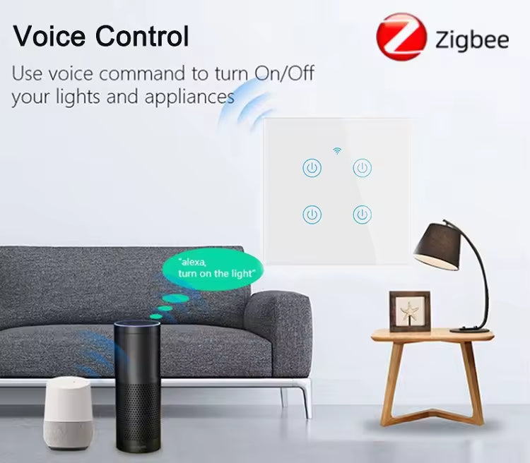 ZigBee Smart Life Tempered Glass Panel Wall Switch
