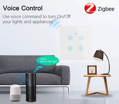 ZigBee Smart Life Tempered Glass Panel Wall Switch