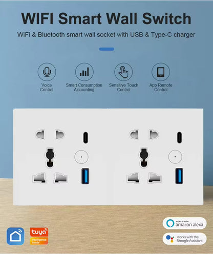 Usb Outlet Multiple Plug Wifi Smart Switch Socket  Remote Control