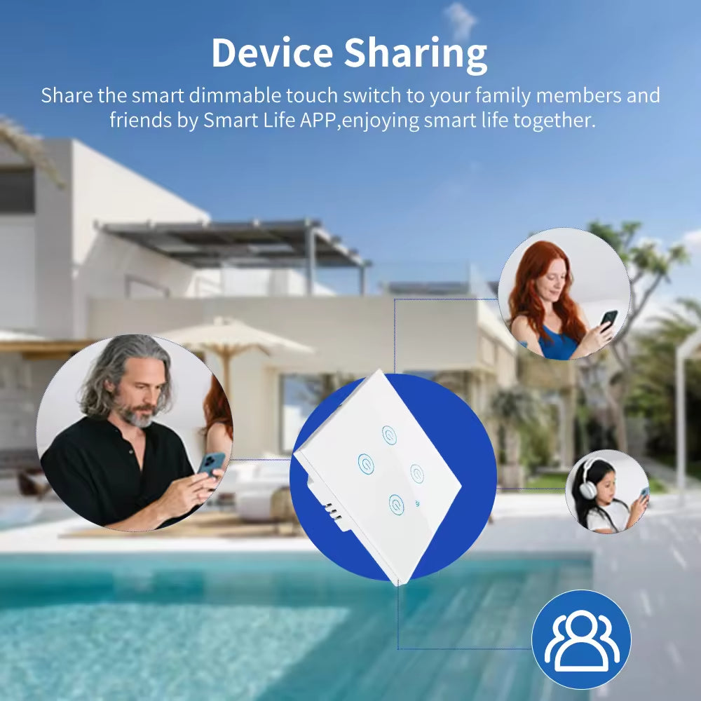 Tuya WiFi Smart Home Light Switches Touch Panel Remote Control