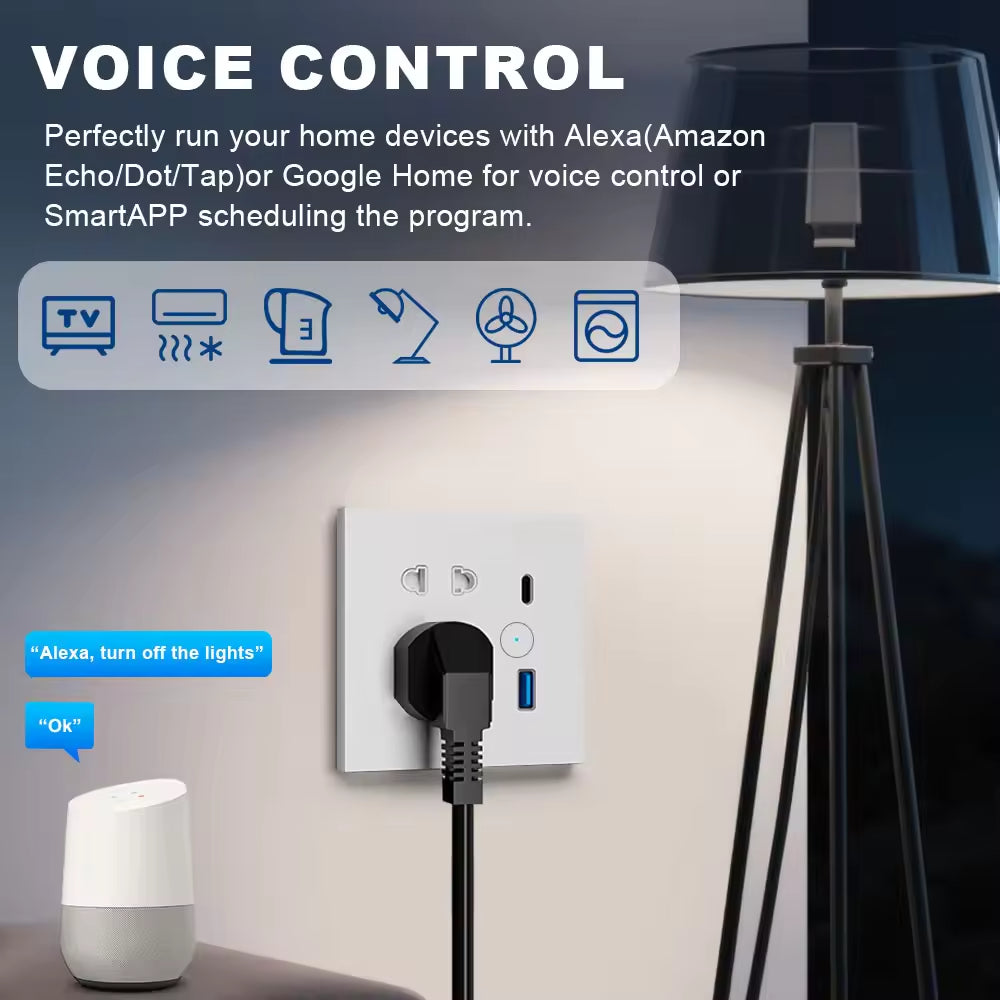 Usb Outlet Multiple Plug Wifi Smart Switch Socket  Remote Control
